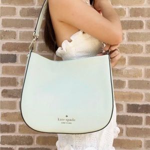 NWT Kate Spade Lexy Pebbled Crystal Blue Leather Shoulder Bag